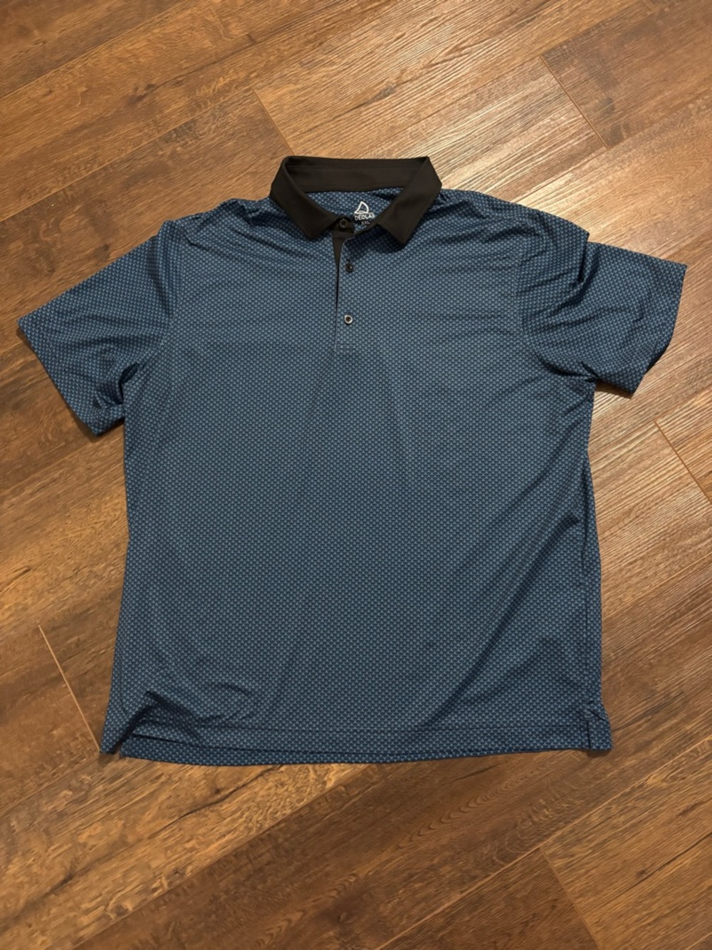Deolax Polo Shirt Mens XXL Blue Checkered Print Performance Golf